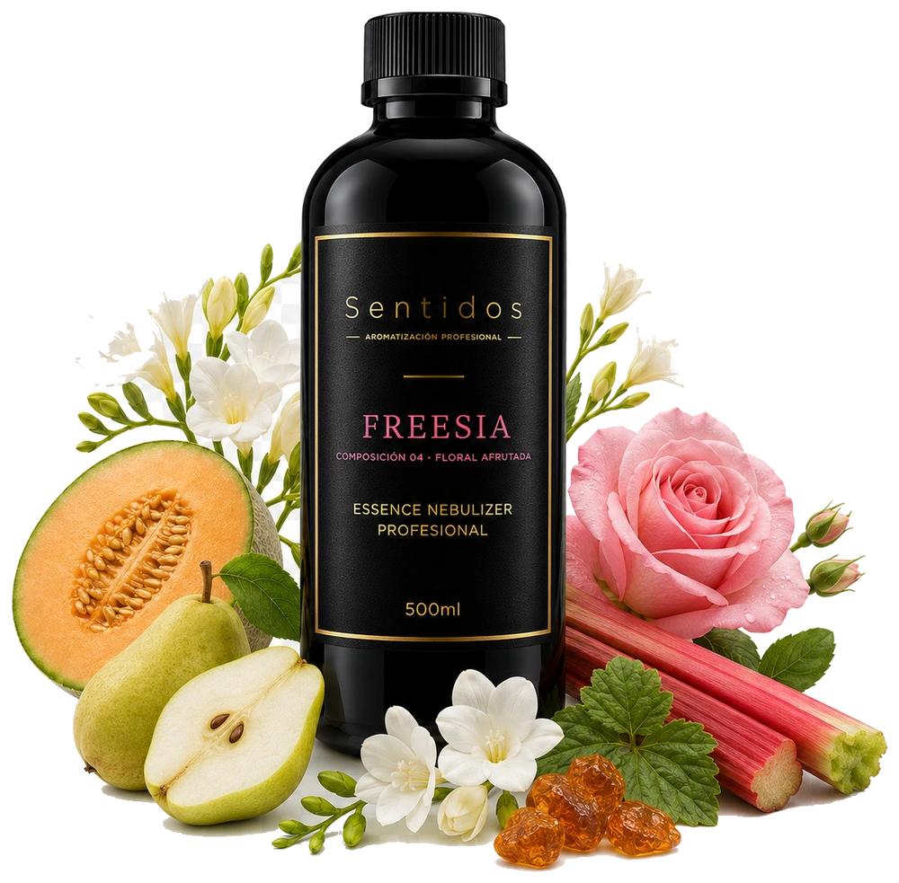 Fragancia Freesia, Sentidos Aromatización — composición Floral Afrutada con pera, fresia y rosa