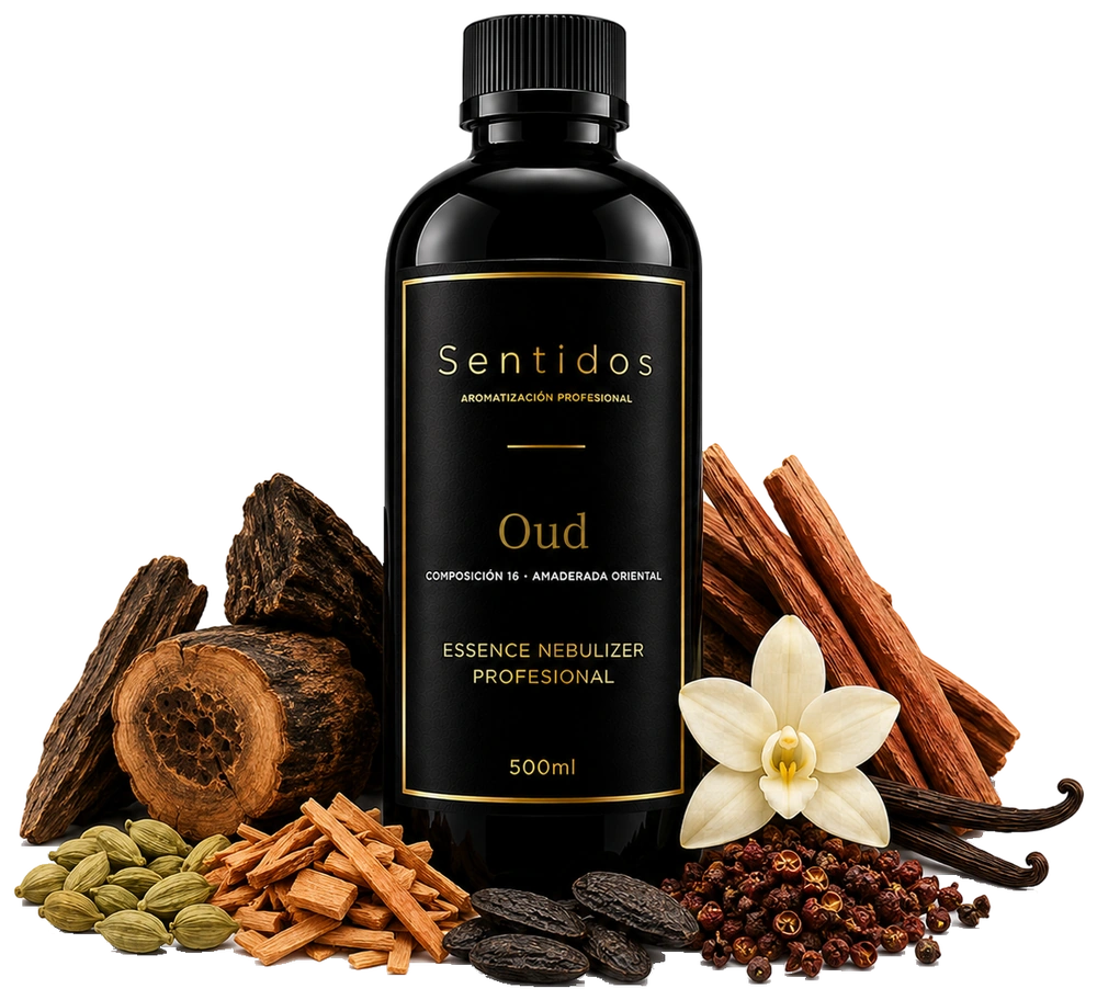 Fragancia Oud, Sentidos Aromatización — composición Amaderada Oriental con agar, sándalo y vainilla